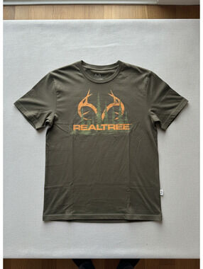 Realtree Olive Green Graphic T-Shirt with Antler Logo